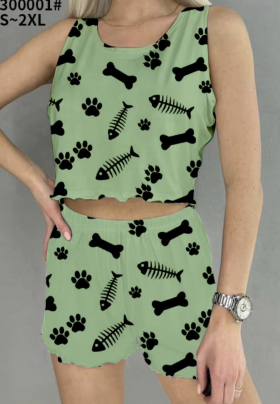 No Brand 300001 green (лето) пижама женские