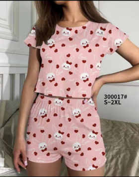 No Brand 300017 pink (лето) пижама женские