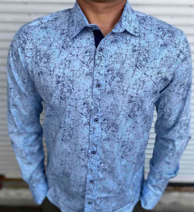 Fmt S2231 blue батал (деми) рубашка мужские