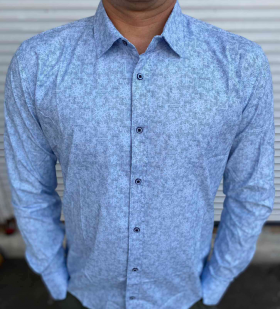 Fmt S2234 blue батал (деми) рубашка мужские