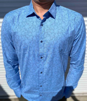 Fmt S2235 blue батал (деми) рубашка мужские