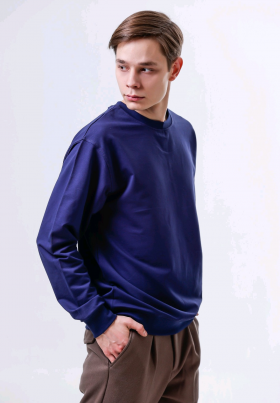 No Brand 5904 blue (деми) свитер мужские