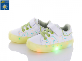 Apawwa N57-2 white-green LED (деми) кроссовки детские