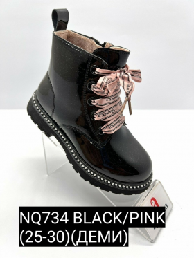 Apawwa Apa-NQ734 black-pink (деми) ботинки детские
