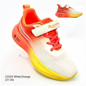 Walker Apa-C2529 white-orange (деми) кроссовки детские