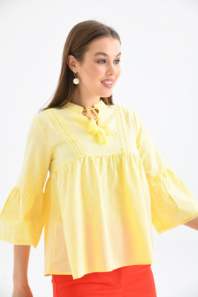 No Brand 23036 yellow (лето) блузка женские
