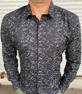 Fmt S2238 black батал (деми) рубашка мужские