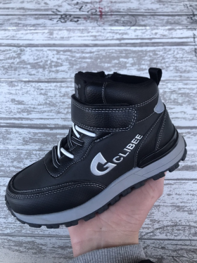 Clibee Apa-H301A black-grey (деми) ботинки детские