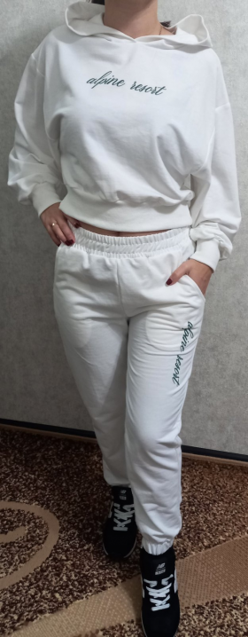 No Brand 0132 white (деми) костюм спорт женские