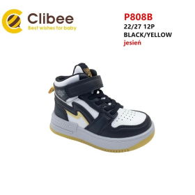 Clibee Apa-P808B black-yellow (деми) кроссовки детские