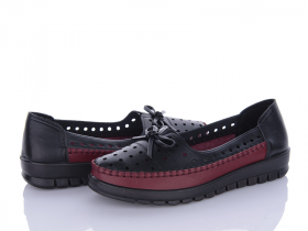 Yaqiniao 5087 black-red (лето) туфли женские