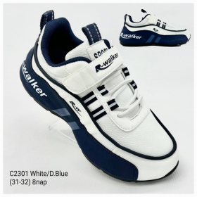 Walker Apa-C2301 white-d.blue (деми) кроссовки детские