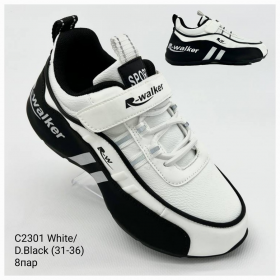 Walker Apa-C2301 white-d.black (деми) кроссовки детские